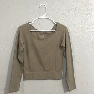 Tan colored AURA athletic long sleeve shirt. Size XL/XXL.